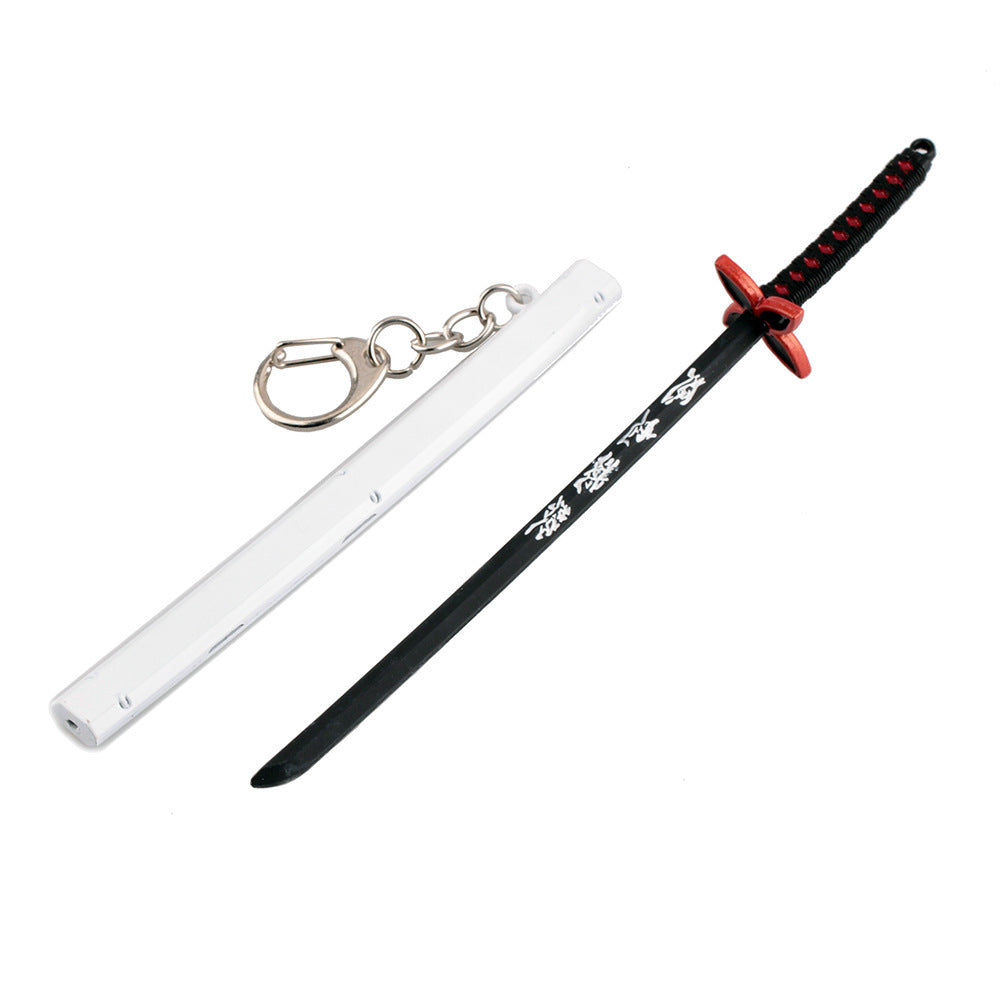 Japanese Wheel Knife With Sheath Sword Weapon Model Metal Keychains