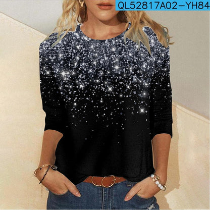 3D Digital Printing Casual Long-sleeved Women's T-shirt