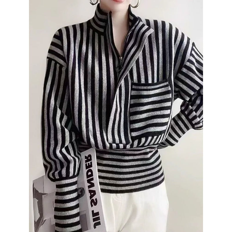 Striped Age-reducing Soft Glutinous Sweater