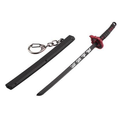 Japanese Wheel Knife With Sheath Sword Weapon Model Metal Keychains