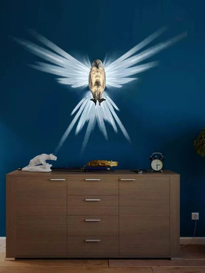 Modern Creative Bird Wall Lamp Owl Eagle Shape Projector Atmosphere Sconce Light 3D Print Body Animal Lighting Lustre Home Decor