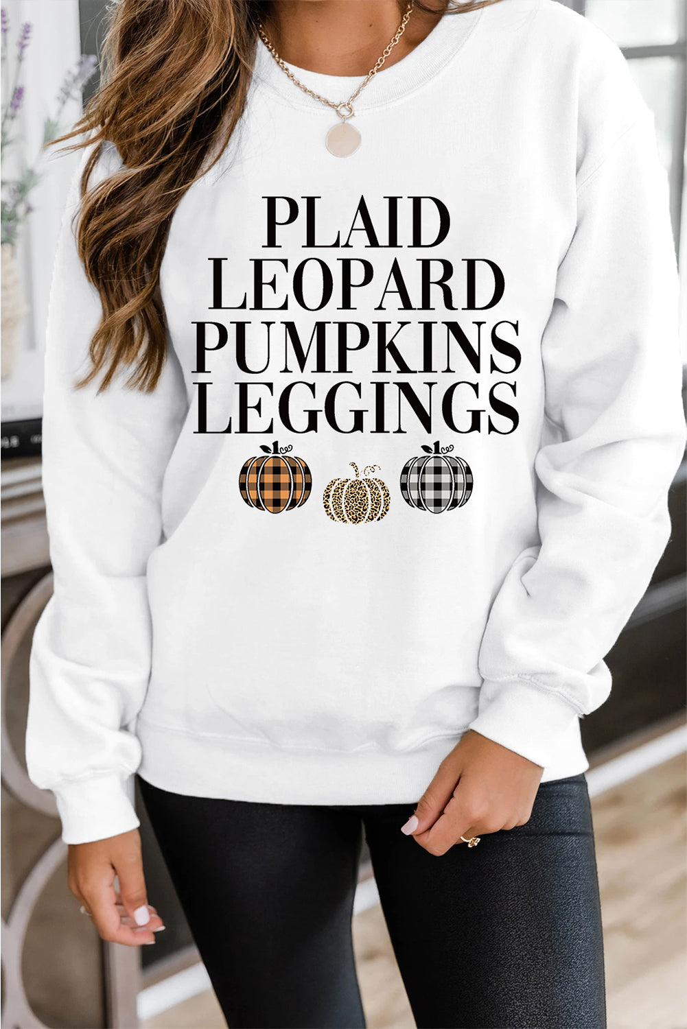 Beige Thanksgiving Pumpkin Slogan Print Crewneck Sweatshirt