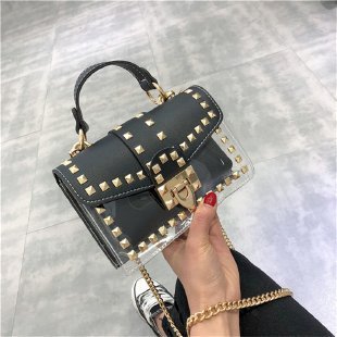 New Fashion Rivet Transparent Women's Bag