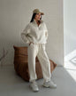 Y2K Women's Two-Piece Winter Tracksuit - Zipper Coat & Casual Pants Sport Set with Contrast Design