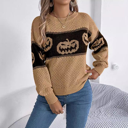 Halloween Pumpkin Head Women's Pullover