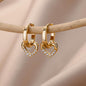 Personality Minimalist Elegant Love Design Inlaid Zircon Ear Ring