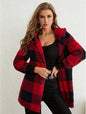 Coat Loose Plaid Color Stitching Knitted Cardigan Sweater