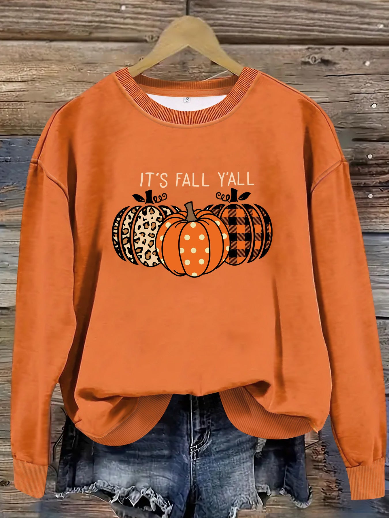 Round Neck Halloween Pumpkin Sweater