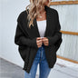 Cozy Loose Knit Bat Sleeve Cardigan - Autumn/Winter Women's Fashion Sweater with Large Lapel