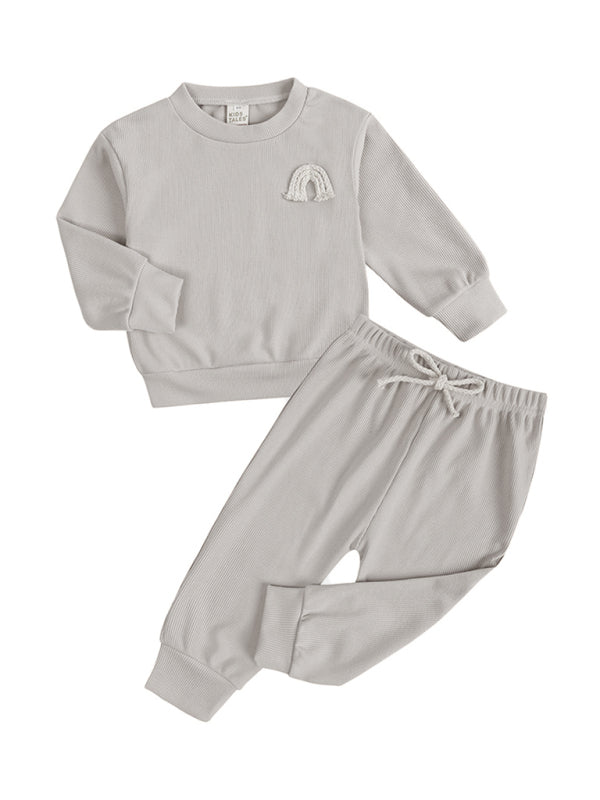 Children's Pit Strip Pullover Long Sleeve Pyjama Sets