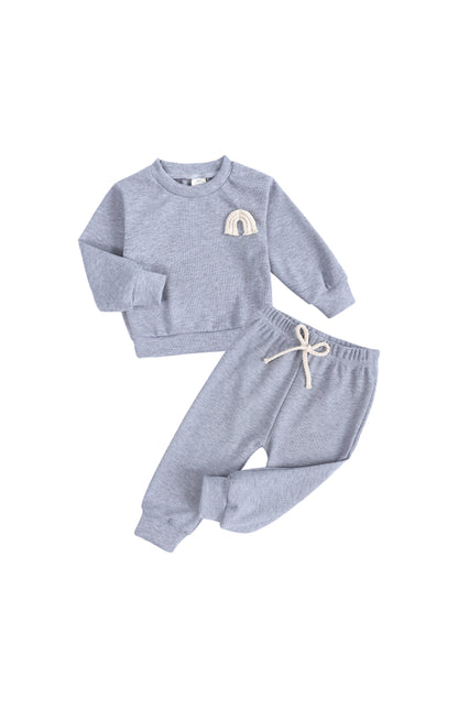 Children's Pit Strip Pullover Long Sleeve Pyjama Sets