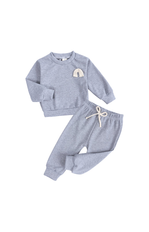 Children's Pit Strip Pullover Long Sleeve Pyjama Sets