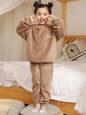 Children'S Embroidered Coral Fleece Pajama Set