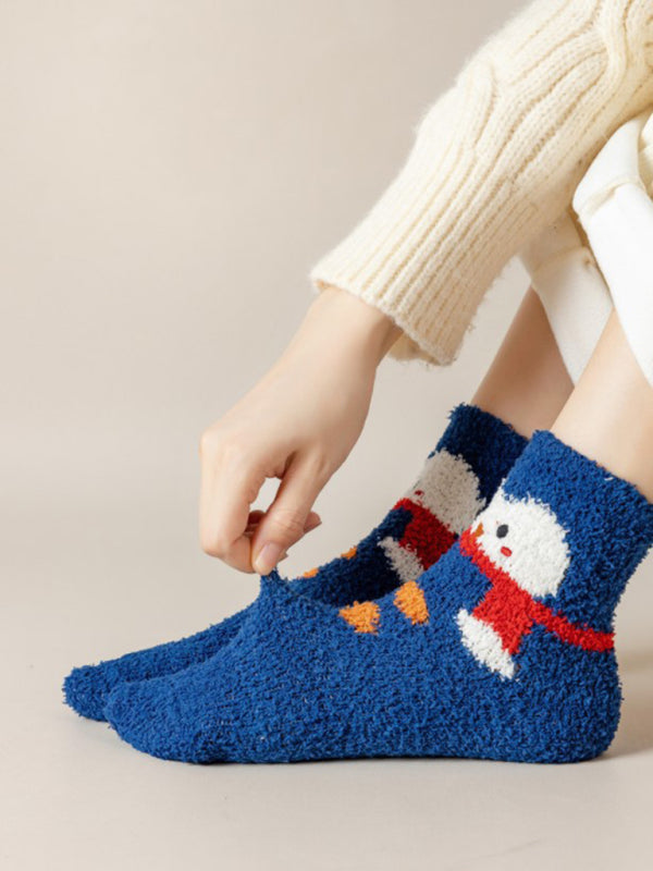 Christmas Coral Fleece Warm Sleep Socks