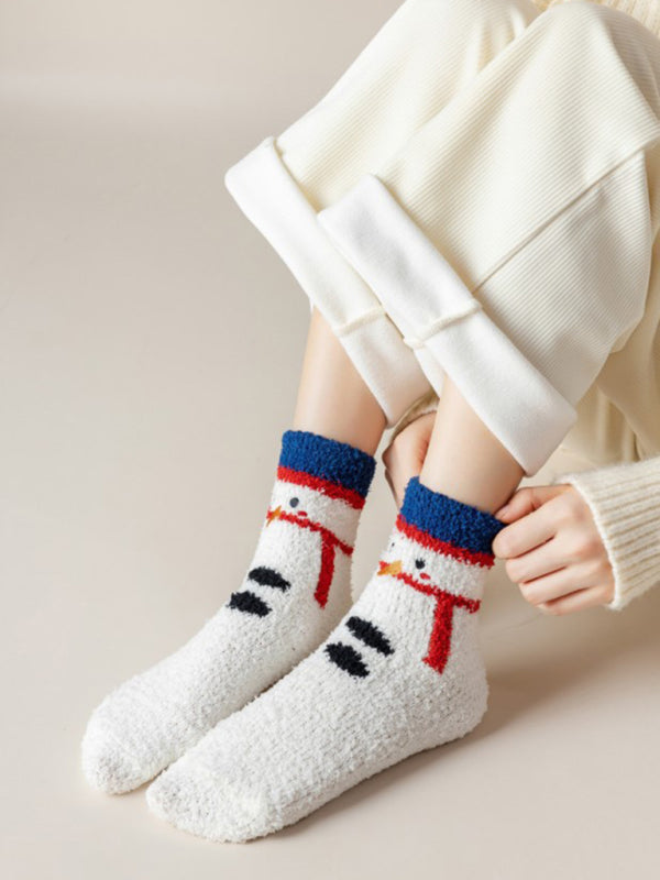 Christmas Coral Fleece Warm Sleep Socks