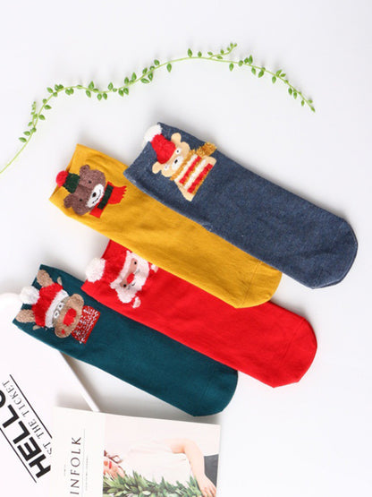 Cotton Tube Socks Stereo Ear Christmas Socks (4 Pairs Of Loading)