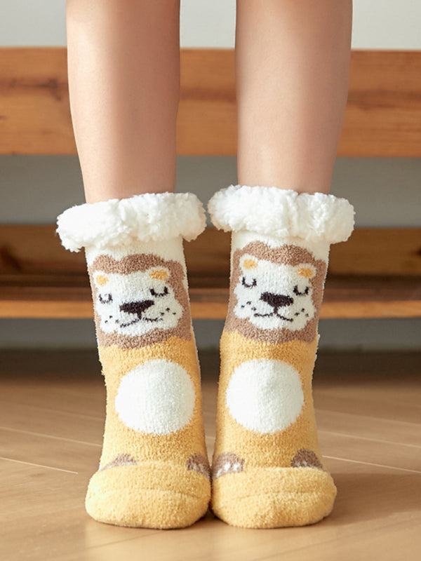 Women's Cozy Animal Print Cotton Socks