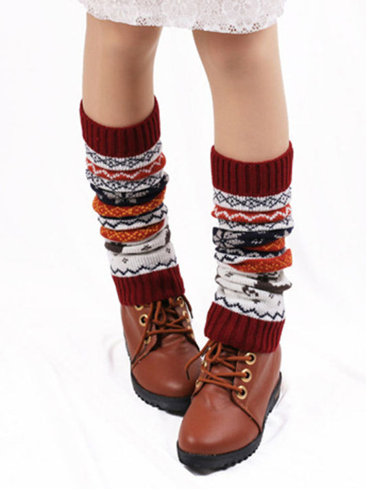 Women's Christmas Color Leg Cover Christmas Socks