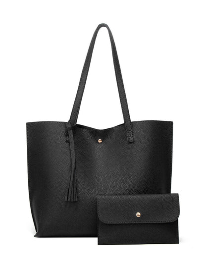 Tassel Zip Bag Large Capacity Shoulder Tote Bag