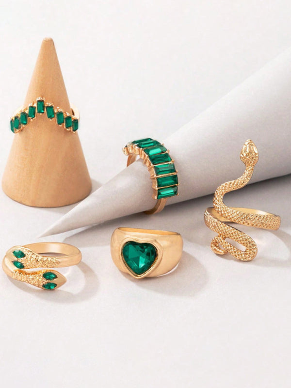 Popular jewelry ring jewelry snake-shaped love ins style five-piece ring female