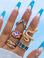 Popular jewelry ring jewelry snake-shaped love ins style five-piece ring female