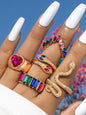 Popular jewelry ring jewelry snake-shaped love ins style five-piece ring female