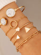 Inlaid Open Five-piece Bracelet Geometric Love Triangle Bracelet Set