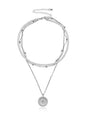 Fashion Versatile Round Tag Personality Simple Multi-Layer Bead Necklace For Women