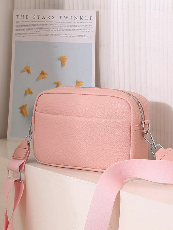 Solid color PU messenger bag women's small bag ladies shoulder bag small square bag