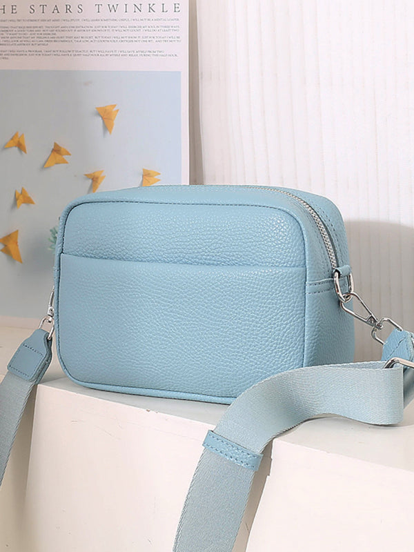 Solid color PU messenger bag women's small bag ladies shoulder bag small square bag