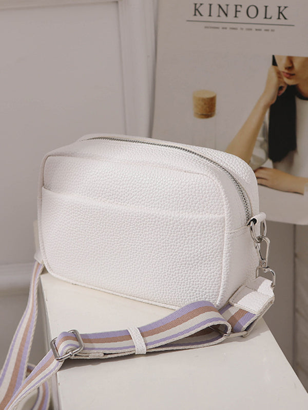 Solid color PU messenger bag women's small bag ladies shoulder bag small square bag