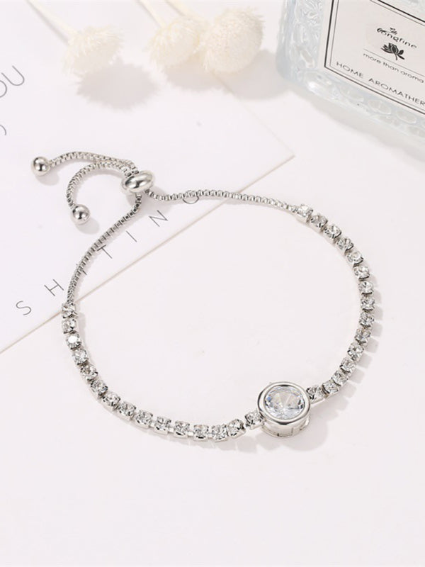 Fashion Rose Gold Heart Zircon Bracelet Simple Alloy Diamond Ladies Bracelet Bracelet