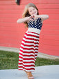 Children's clothing national flag printing vest dress mother and daughter clothing