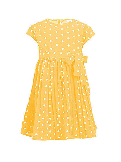 Children's clothing polka dot print short sleeve dress for mother and daughter