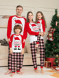 New Christmas parent-child set deer head print home clothes plaid two-piece pajamas