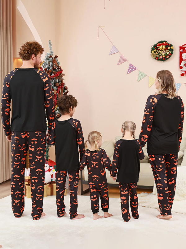 Halloween Christmas Parent-Child Loungewear Split Sleeve Set Two Piece Pajamas