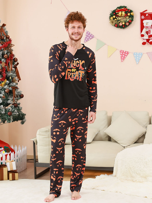 Halloween Christmas Parent-Child Loungewear Split Sleeve Set Two Piece Pajamas