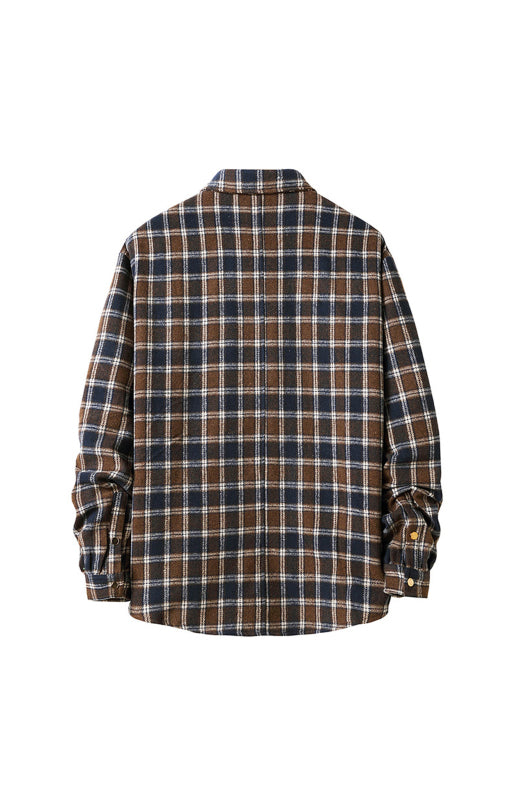 **Men's Casual Plaid Button-Down Shirt**