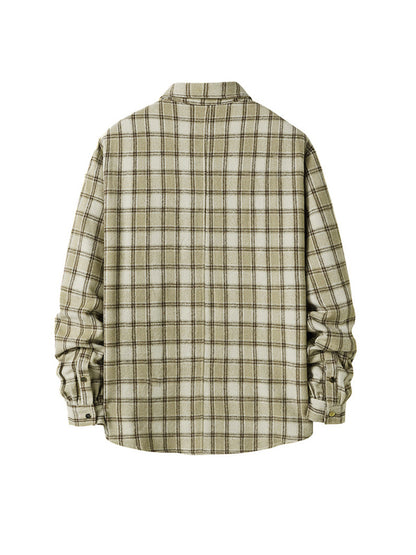 **Men's Casual Plaid Button-Down Shirt**