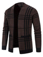 Men Casual Plaid Open Front Cardigan