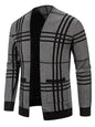 Men Casual Plaid Open Front Cardigan