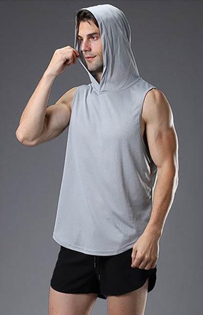 Men's Hooded Woven Polyester Sports Vest