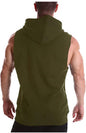 Men's Knit Sleeveless Lace-Up Hoodie