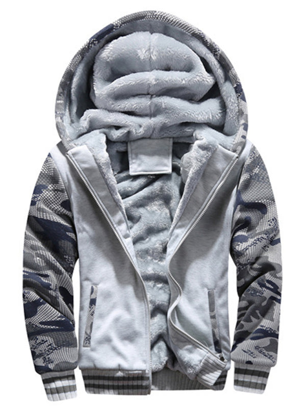 Camouflage sweater men's casual sports cardigan sweater jacket to keep warm