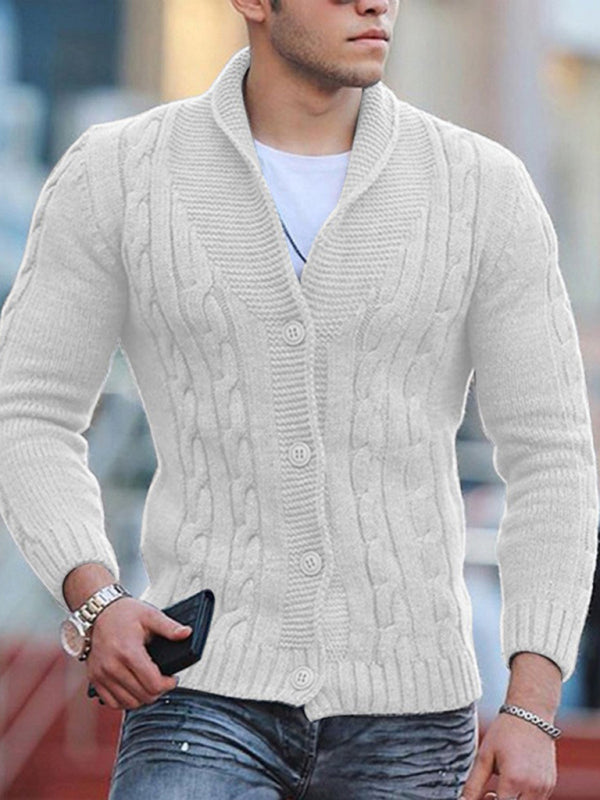 New Sweater Men's Knitted Cardigan Solid Color Slim Men's Jacket