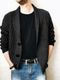 Men's Casual Ribbed Open Front Cardigan