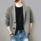 Men's Casual Ribbed Open Front Cardigan