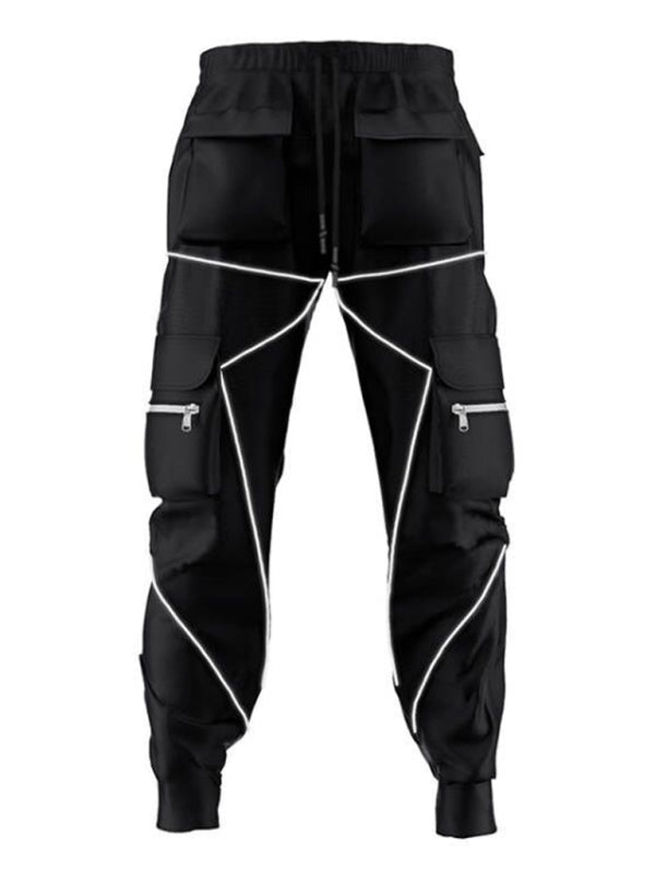 Men's trendy loose straight multi-pocket cargo pants