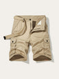 Men's Solid Color Casual Multi-Pocket Cargo Shorts（Without Belt）