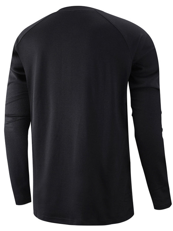 Men Casual Button Henley Long Sleeve